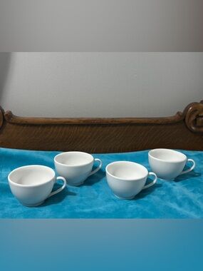 4 APILCO France Tradition White Porcelain Tea Coffee Mug Cups